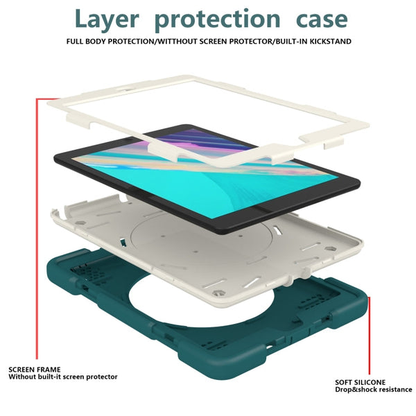 Silicone + PC Full Body Protection Tablet Case With Holder & Strap