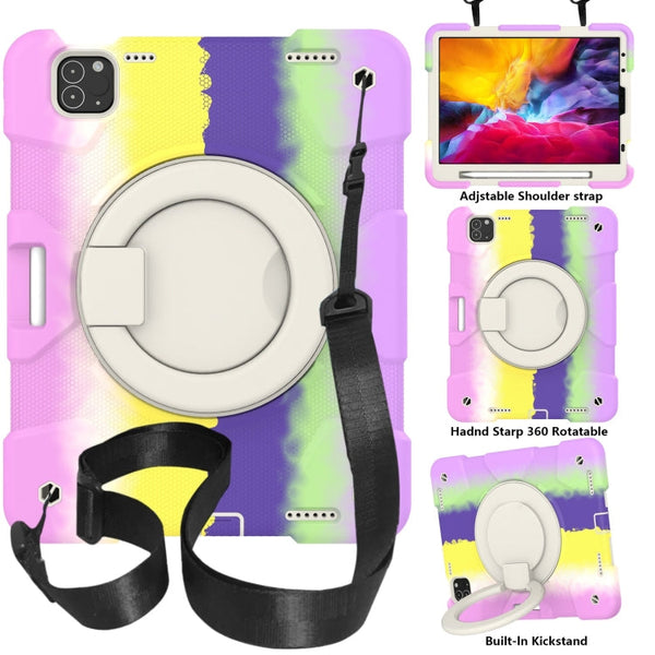 Silicone + PC Full Body Protection Tablet Case With Holder & Strap