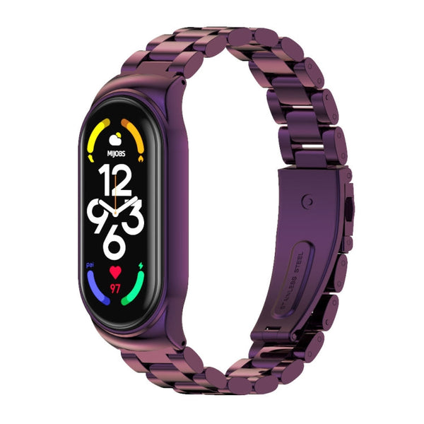 MIJOBS CS Three-Bead Metal Stainless Steel Watch Band