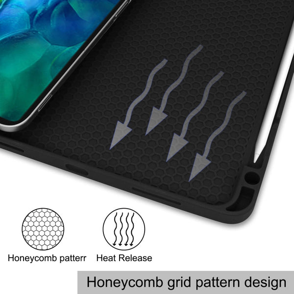 Painted TPU Smart Tablet Holster With Sleep Function & Tri-Fold Bracket & Pen Slot, For iPad Pro 11 inch 2020