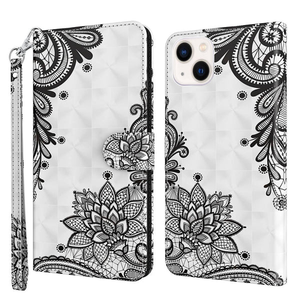 3D Painting Pattern Flip Leather Phone Case, For iPhone 14, For iPhone 14 Plus