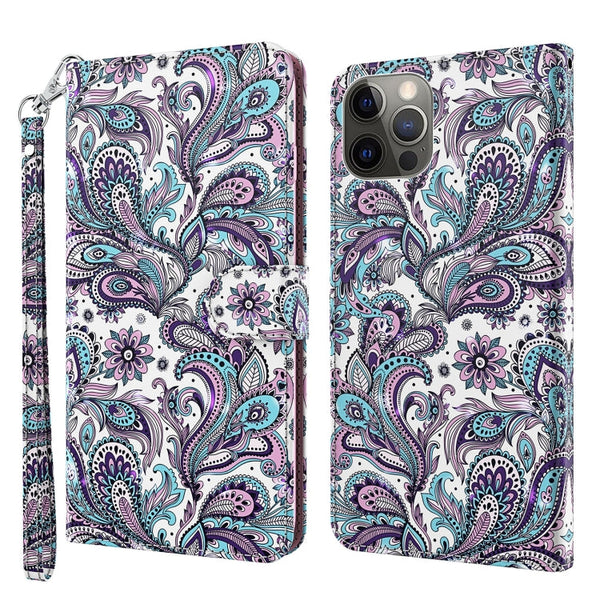 3D Painting Pattern Flip Leather Phone Case, For iPhone 14 Pro, For iPhone 14 Pro Max