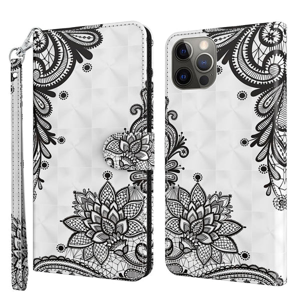 3D Painting Pattern Flip Leather Phone Case, For iPhone 14 Pro, For iPhone 14 Pro Max