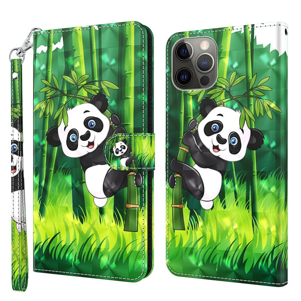 3D Painting Pattern Flip Leather Phone Case, For iPhone 14 Pro, For iPhone 14 Pro Max