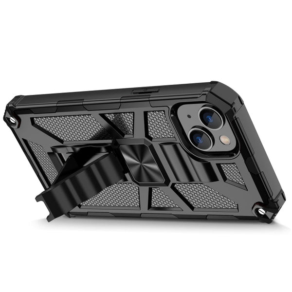 Armor Shockproof TPU + PC Magnetic Protective Phone Case with Holder, For iPhone 14, For iPhone 14 Pro, For iPhone 14 Pro Max, For iPhone 14 Plus