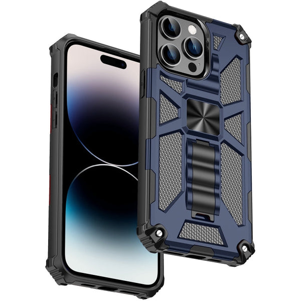 Armor Shockproof TPU + PC Magnetic Protective Phone Case with Holder, For iPhone 14, For iPhone 14 Pro, For iPhone 14 Pro Max, For iPhone 14 Plus
