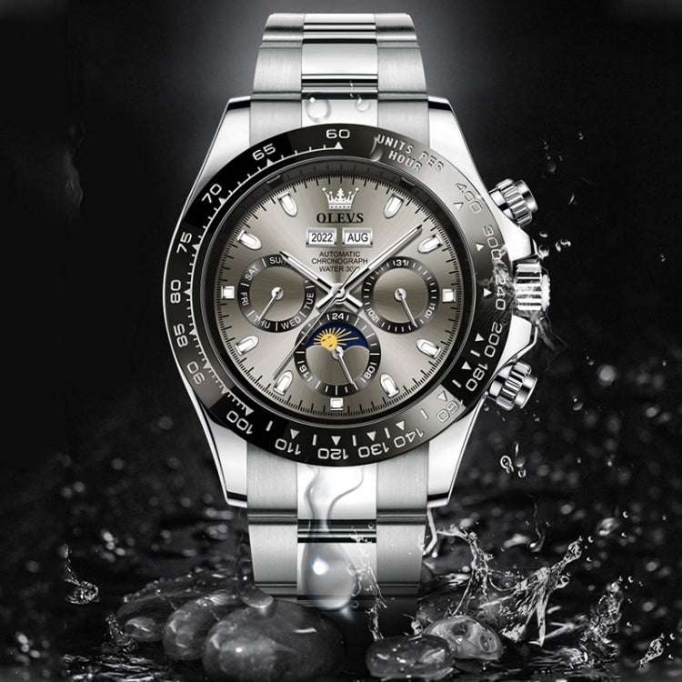 OLEVS 6654 Multifunction Dial Mechanical Movement Men Watch