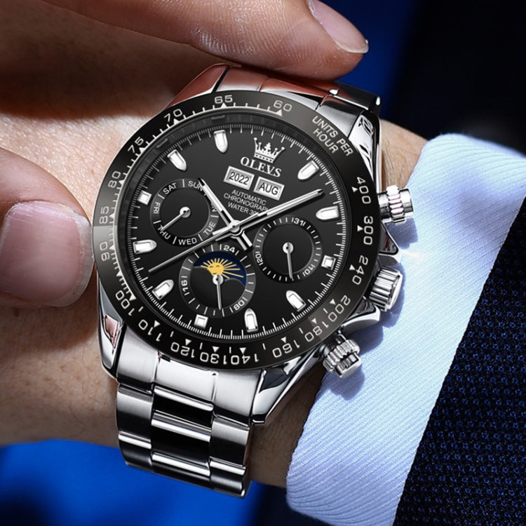 OLEVS 6654 Multifunction Dial Mechanical Movement Men Watch