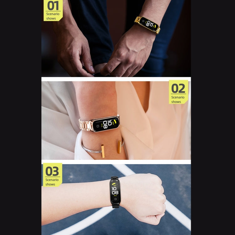 MIJOBS Three-bead Metal Stainless Steel Watch Band