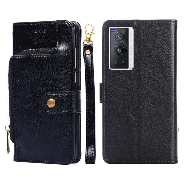 Zipper Bag PU + TPU Horizontal Flip Leather Phone Case, For vivo X70 Pro, For vivo X70 Pro+, For vivo Y15s Global Version, For vivo Y21/Y21s/Y33s