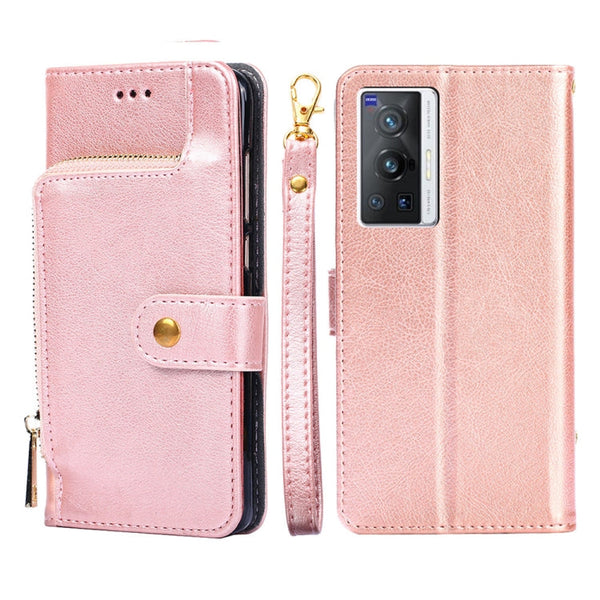 Zipper Bag PU + TPU Horizontal Flip Leather Phone Case, For vivo X70 Pro, For vivo X70 Pro+, For vivo Y15s Global Version, For vivo Y21/Y21s/Y33s