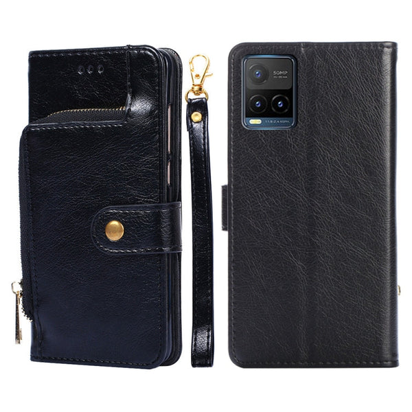 Zipper Bag PU + TPU Horizontal Flip Leather Phone Case, For vivo X70 Pro, For vivo X70 Pro+, For vivo Y15s Global Version, For vivo Y21/Y21s/Y33s