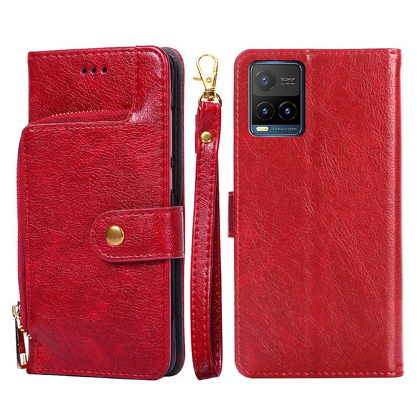 Zipper Bag PU + TPU Horizontal Flip Leather Phone Case, For vivo X70 Pro, For vivo X70 Pro+, For vivo Y15s Global Version, For vivo Y21/Y21s/Y33s