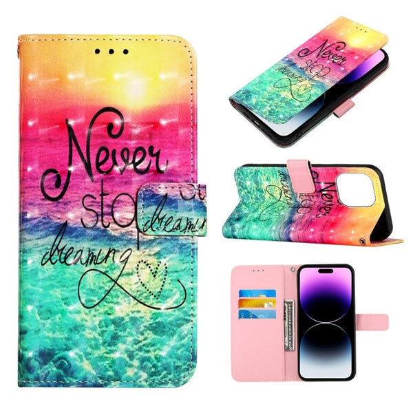 3D Painting Horizontal Flip Leather Phone Case