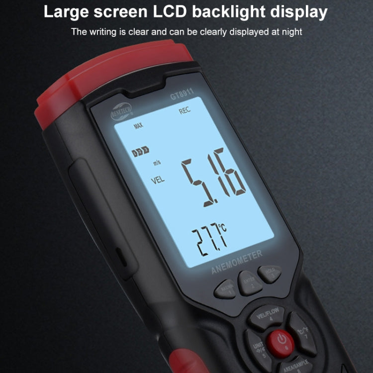 BENETECH GT8911 Handheld Digital LCD Hot Wire Anemometer