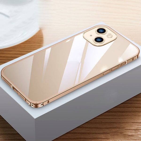 Metal Frame HD Transparent Phone Case, For iPhone 14 Plus, For iPhone 14 Pro, For iPhone 14 Pro Max, For iPhone 14