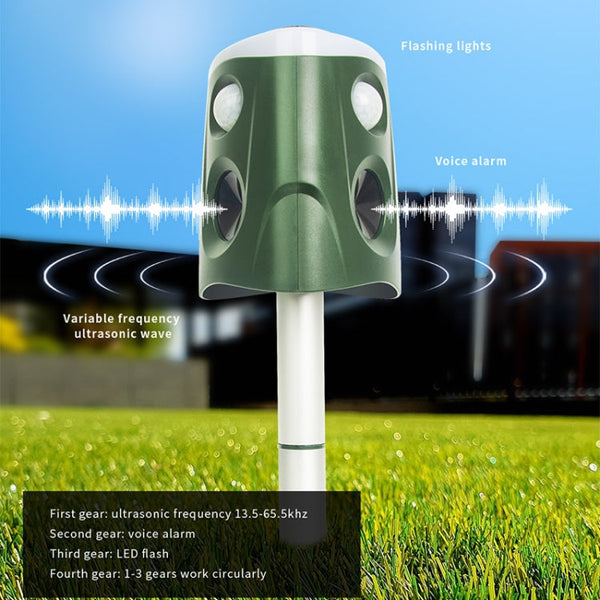 SJZ026 360 Degree Ultrasonic Solar Energy Outdoor Animal Repellent