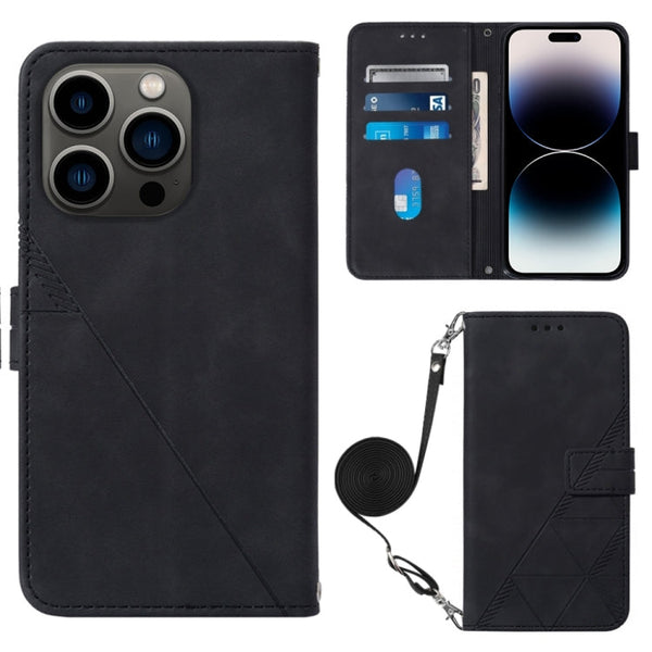 Crossbody 3D Embossed Flip Leather Phone Case