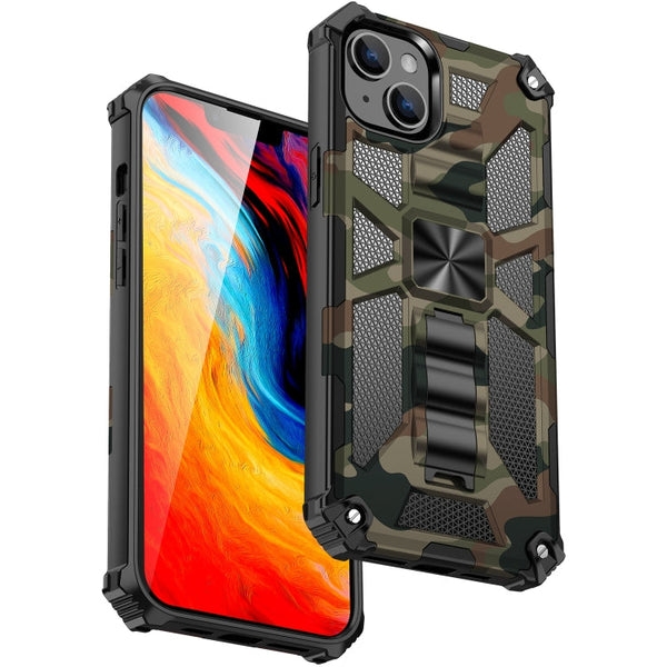 Camouflage Armor Shockproof TPU + PC Magnetic Phone Case