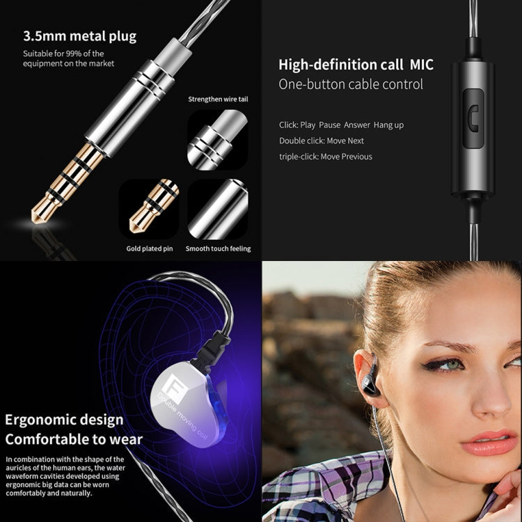 QKZ F910 In-Ear Subwoofer Dual Dynamic Earphone