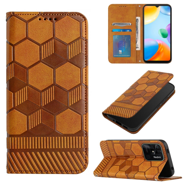 Football Texture Magnetic Leather Flip Phone Case, For Xiaomi Redmi 10C / 10 India, For Xiaomi Redmi 10A, For Xiaomi Redmi Note 11 Global 2022 / Note 11S 4G, For Xiaomi Redmi Note 11 Pro 5G / 4G Global 2022 / Note 11 Pro+ India