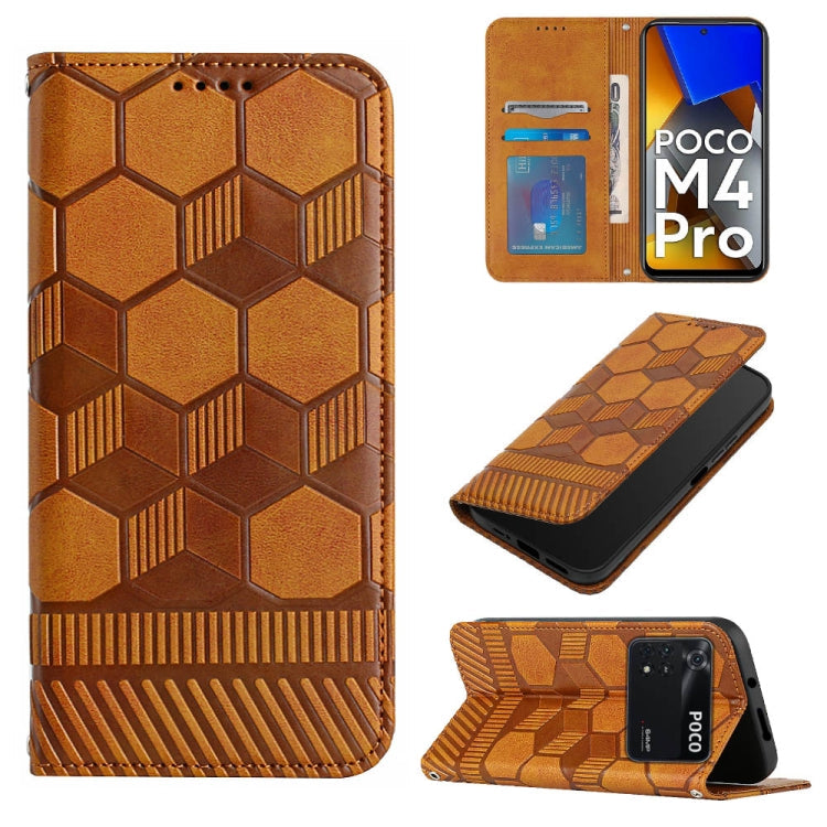 Football Texture Magnetic Leather Flip Phone Case, For Xiaomi Redmi Note 11T Pro, For Xiaomi Poco M4 5G, For Xiaomi Poco M4 Pro 4G, For Xiaomi Poco M4 Pro 5G