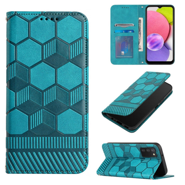 Football Texture Magnetic Leather Flip Phone Case, For Samsung Galaxy A03 164mm, For Samsung Galaxy A03 166mm, For Samsung Galaxy A03s 164mm India, For Samsung Galaxy A03s 165.8mm US Version
