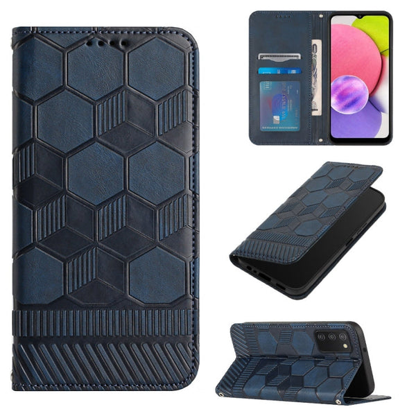 Football Texture Magnetic Leather Flip Phone Case, For Samsung Galaxy A03 164mm, For Samsung Galaxy A03 166mm, For Samsung Galaxy A03s 164mm India, For Samsung Galaxy A03s 165.8mm US Version