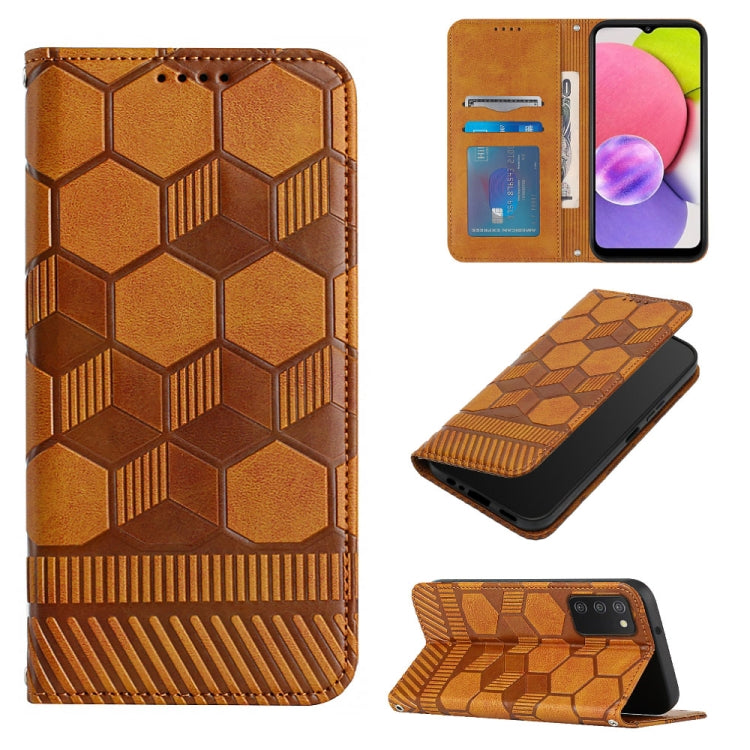 Football Texture Magnetic Leather Flip Phone Case, For Samsung Galaxy A03s 166.5mm EU Version, For Samsung Galaxy A12 5G / M12 / F12, For Samsung Galaxy A13 4G, For Samsung Galaxy A13 5G