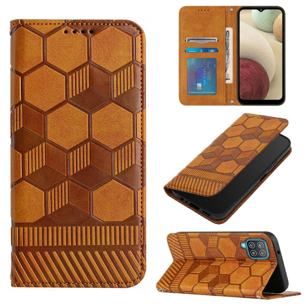 Football Texture Magnetic Leather Flip Phone Case, For Samsung Galaxy A03s 166.5mm EU Version, For Samsung Galaxy A12 5G / M12 / F12, For Samsung Galaxy A13 4G, For Samsung Galaxy A13 5G