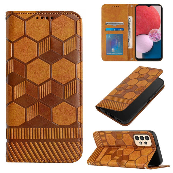 Football Texture Magnetic Leather Flip Phone Case, For Samsung Galaxy A03s 166.5mm EU Version, For Samsung Galaxy A12 5G / M12 / F12, For Samsung Galaxy A13 4G, For Samsung Galaxy A13 5G