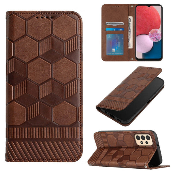Football Texture Magnetic Leather Flip Phone Case, For Samsung Galaxy A03s 166.5mm EU Version, For Samsung Galaxy A12 5G / M12 / F12, For Samsung Galaxy A13 4G, For Samsung Galaxy A13 5G