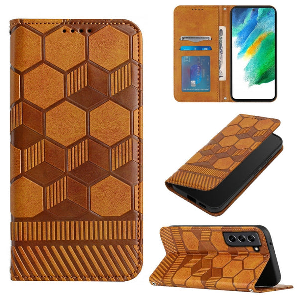 Football Texture Magnetic Leather Flip Phone Case, For Samsung Galaxy S21 FE, For Samsung Galaxy S22 5G, For Samsung Galaxy S22+ 5G, For Samsung Galaxy S22 Ultra 5G