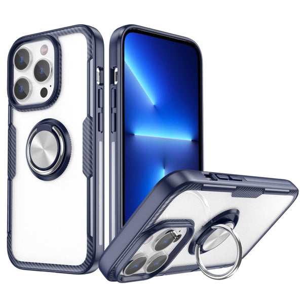 Shockproof Transparent TPU + Acrylic Protective Phone Case with Ring Holder, For iPhone 14 Pro, For iPhone 14 Max, For iPhone 14