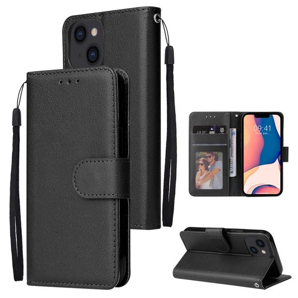 Multifunctional Horizontal Flip Leather Case with Three Card Slot, For iPhone 14, For iPhone 14 Plus, For iPhone 14 Pro