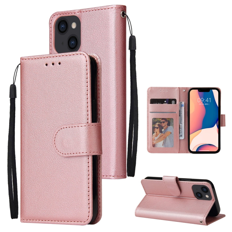 Multifunctional Horizontal Flip Leather Case with Three Card Slot, For iPhone 14, For iPhone 14 Plus, For iPhone 14 Pro