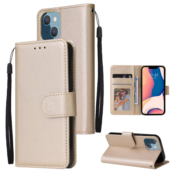 Multifunctional Horizontal Flip Leather Case with Three Card Slot, For iPhone 14, For iPhone 14 Plus, For iPhone 14 Pro