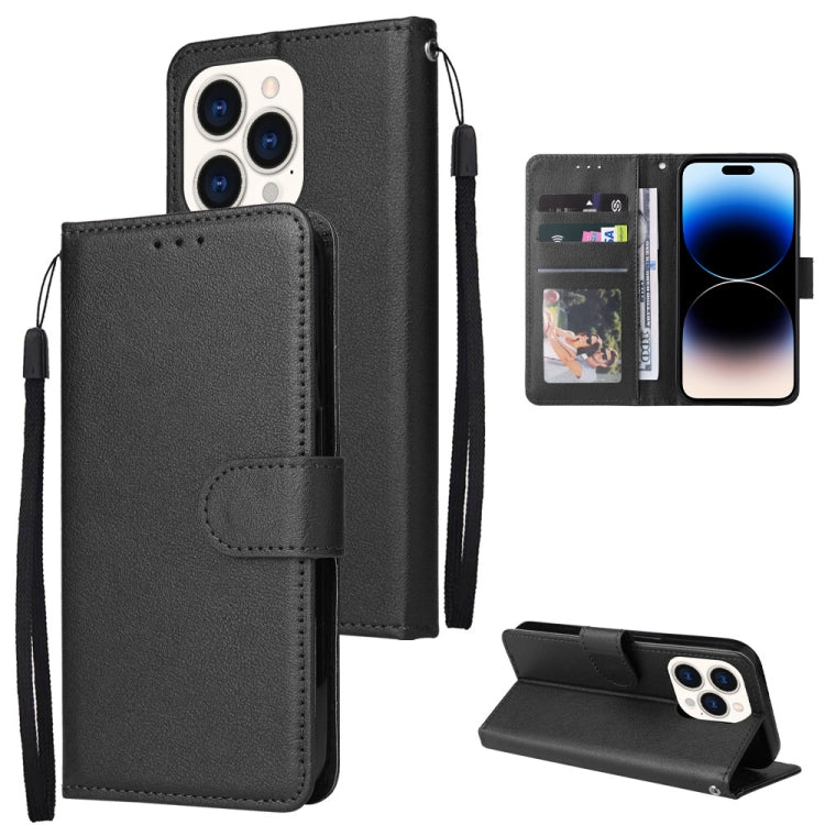 Multifunctional Horizontal Flip Leather Case with Three Card Slot, For iPhone 14, For iPhone 14 Plus, For iPhone 14 Pro