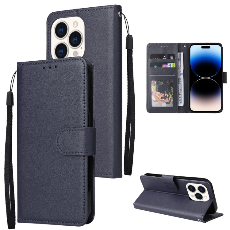 Multifunctional Horizontal Flip Leather Case with Three Card Slot, For iPhone 14, For iPhone 14 Plus, For iPhone 14 Pro