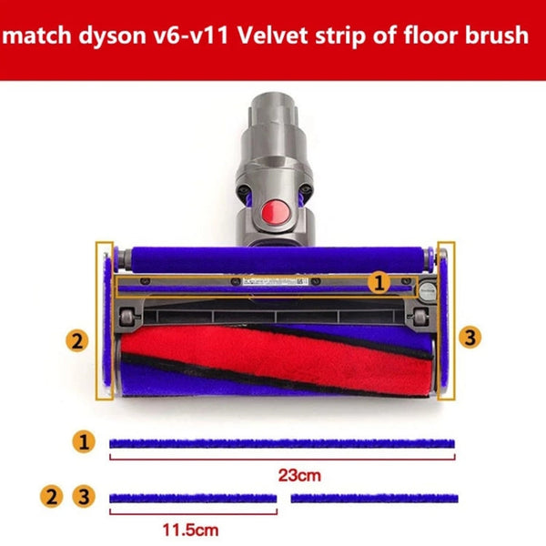 Soft Velvet Floor Brush Hose Strips For Dyson V7 / V8 / V10 / V11