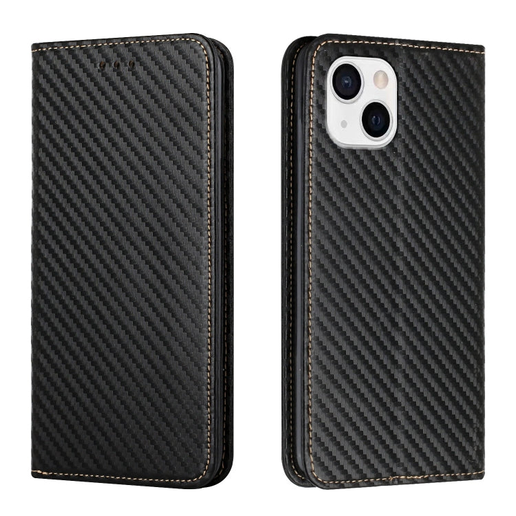 Carbon Fiber Texture Magnetic Flip Leather Phone Case