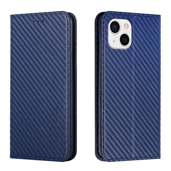 Carbon Fiber Texture Magnetic Flip Leather Phone Case