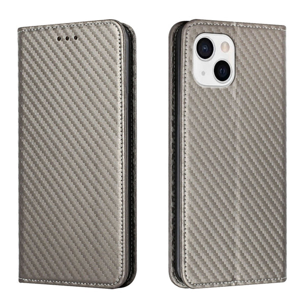 Carbon Fiber Texture Magnetic Flip Leather Phone Case