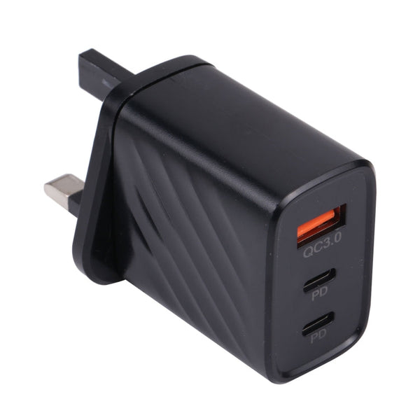 AR-892 3 in 1 QC3.0 PD20W USB + USB-C / Type-C Wall Travel Charger, EU Plug, UK Plug