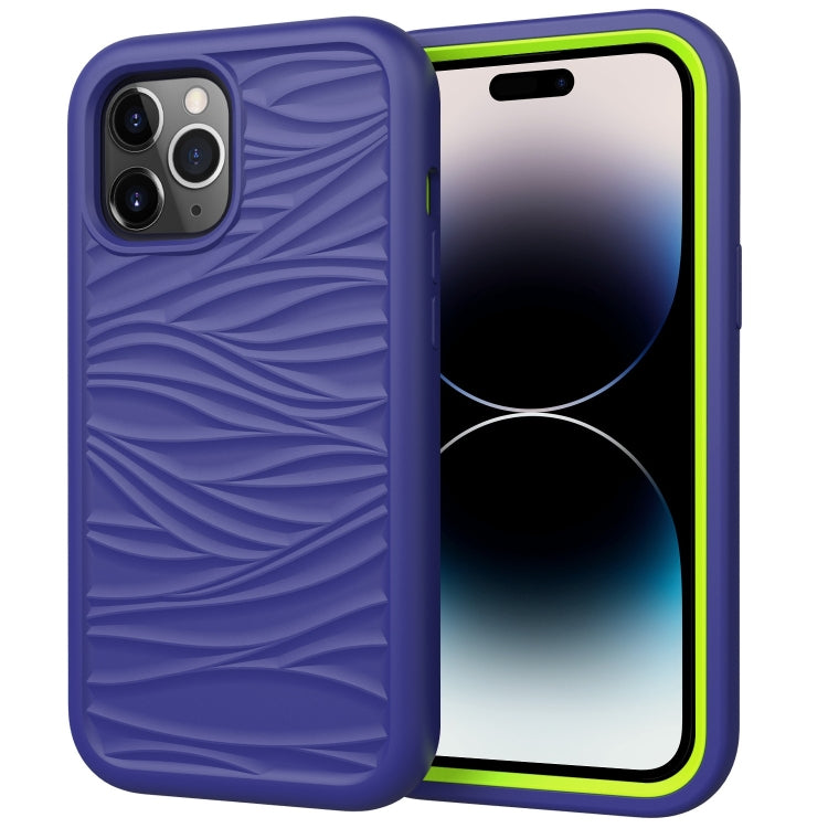 Wave Pattern 3 in 1 Silicone + PC Shockproof Phone Case, For iPhone 14, For iPhone 14 Plus, For iPhone 14 Pro