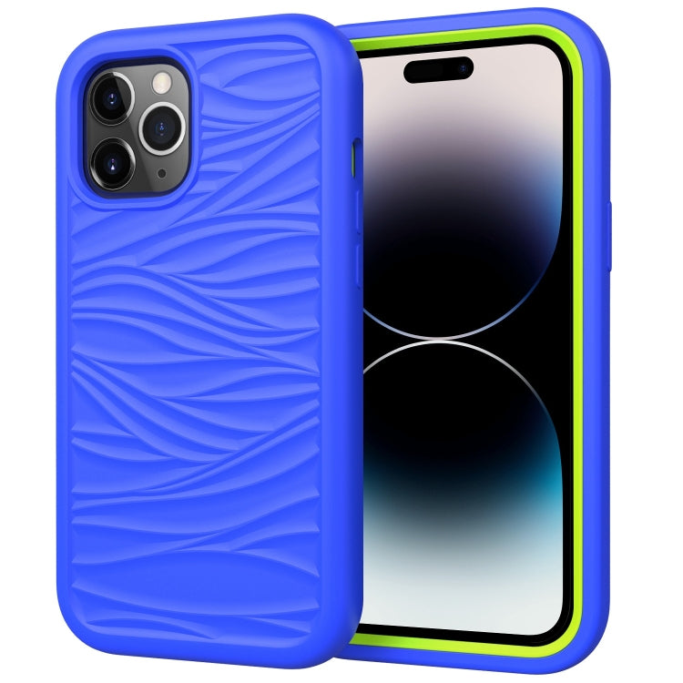 Wave Pattern 3 in 1 Silicone + PC Shockproof Phone Case, For iPhone 14, For iPhone 14 Plus, For iPhone 14 Pro