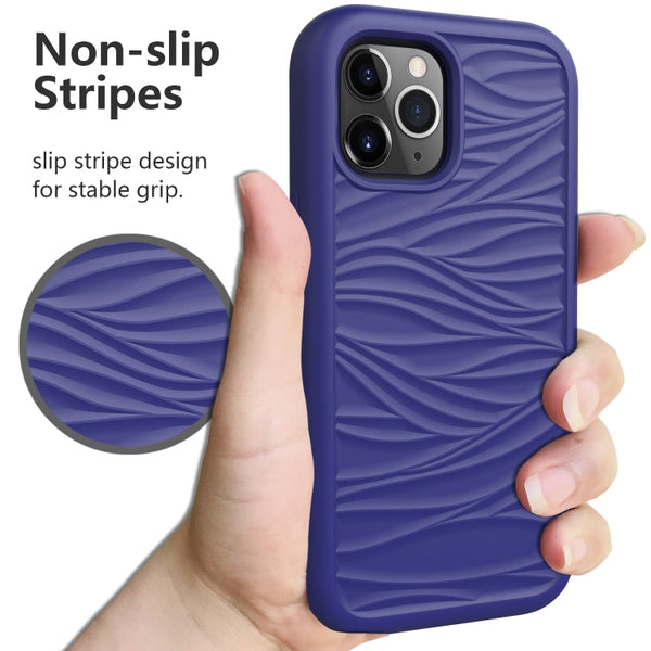 Wave Pattern 3 in 1 Silicone + PC Shockproof Phone Case, For iPhone 14 Pro Max