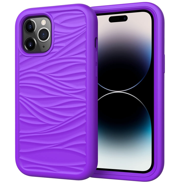Wave Pattern 3 in 1 Silicone + PC Shockproof Phone Case, For iPhone 14 Pro Max