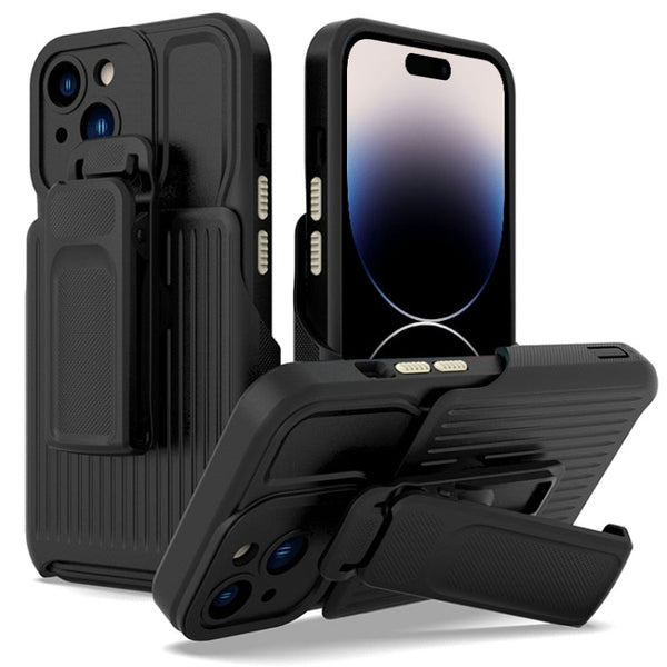 Explorer Series Back Clip Holder PC Phone Case, For iPhone 14 Pro Max
