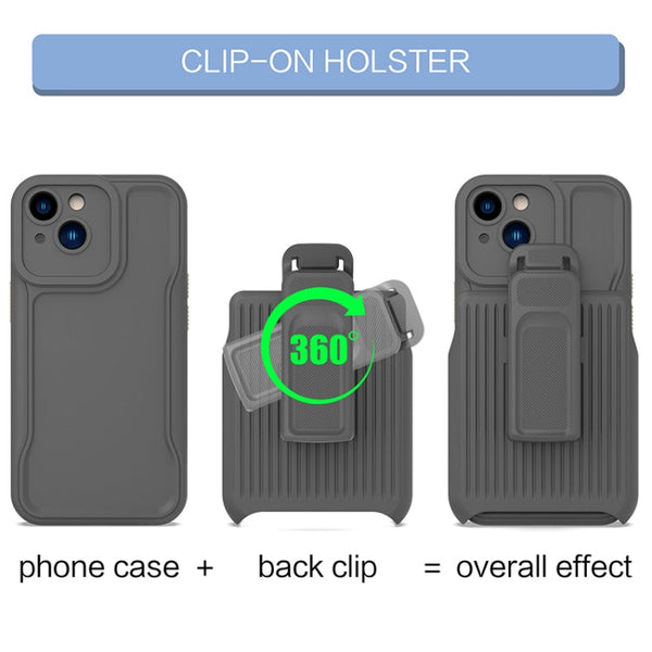 Explorer Series Back Clip Holder PC Phone Case, For iPhone 14 Pro Max